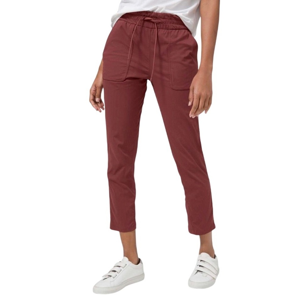 Lululemon Beyond the Studio 7/8 Jogger Red Merlot High Rise Pants Size 4 LW5DBFS
